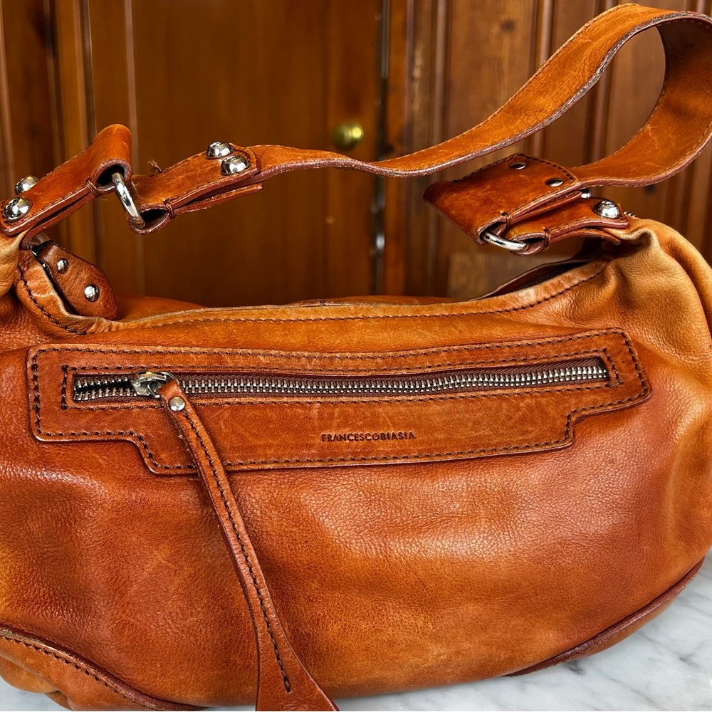 Francesco Biasaa Vintage Leather shoulder bag Made in Italy